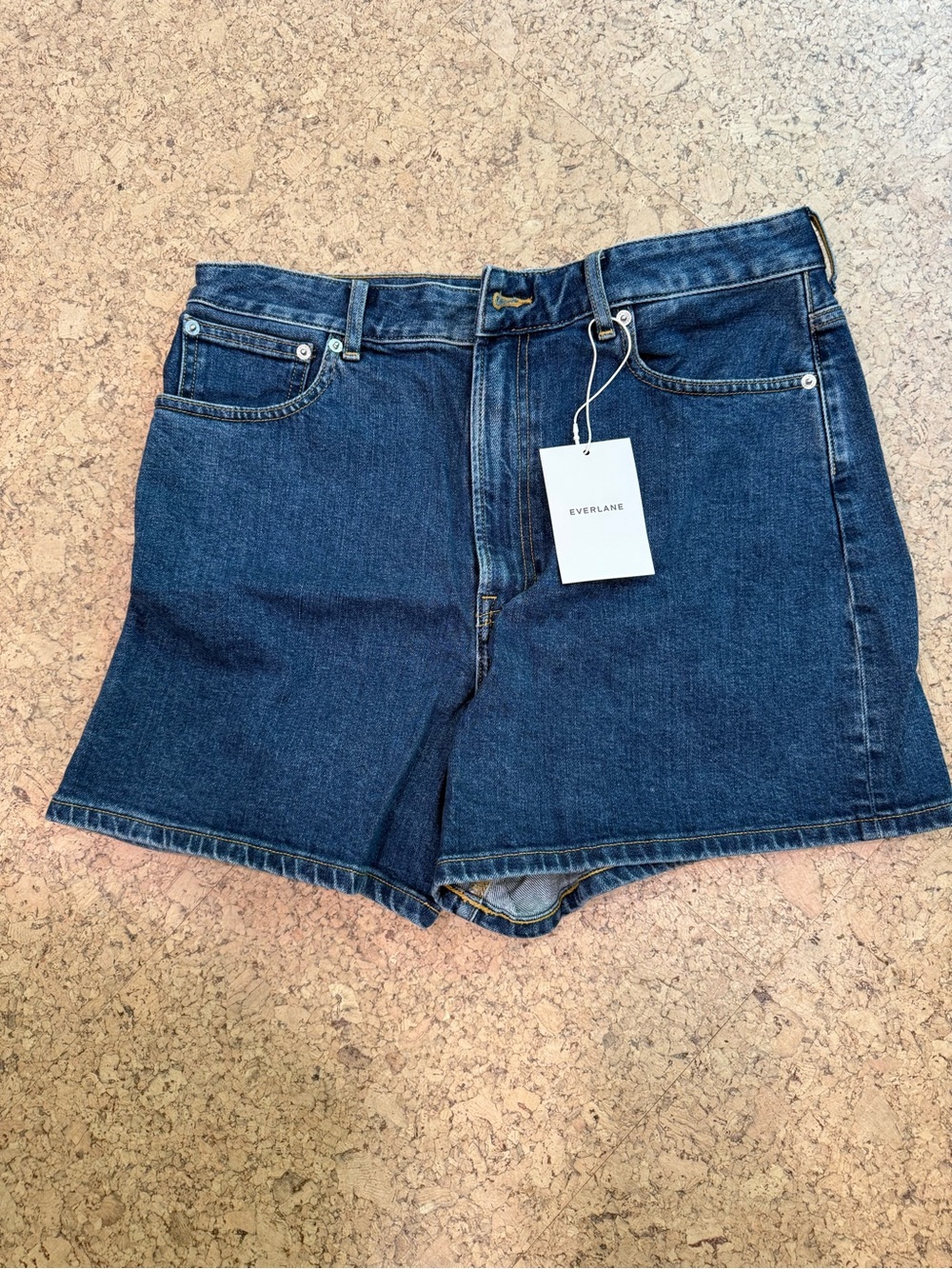 Everlane Dark Indigo High-Rise Jean Shorts